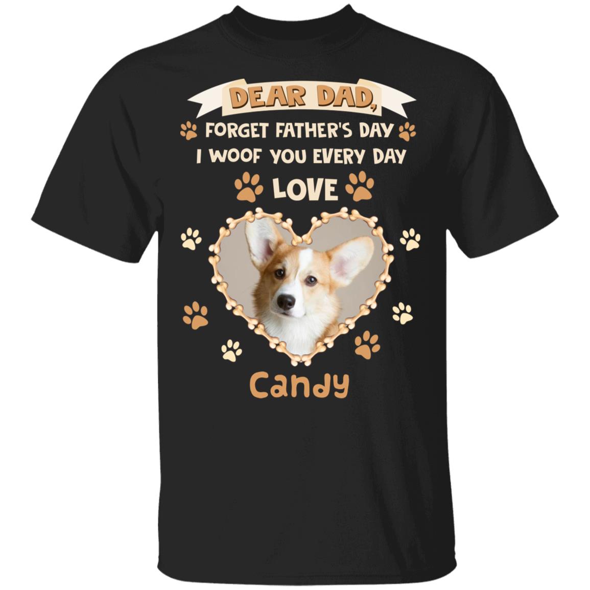 Personalized Photo Dear T-Shirt, Black, Unisex T-Shirt