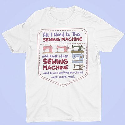 Alternative view of All I Need Is This Sewing Machine And That Other Sewing Machine T-Shirt - V-Neck Shirt