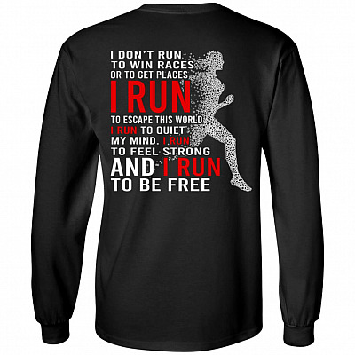 I Don't Run Hoodie, Black, Long Sleeve