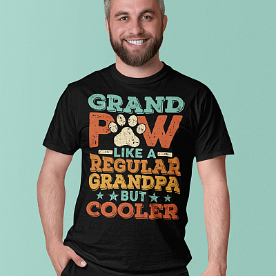 Alternative view of Grandpaw Like A Regular Grandpa But Cooler Vintage Retro T-Shirt - Fathers Day Gift For Grandpa