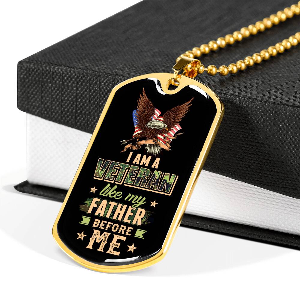 I Am A Veteran Like My Father Before Me Veteran Dog Tag Pendant Necklace I Am A Veteran Like My Father Before Me Veteran Dog Tag Pendant Necklace