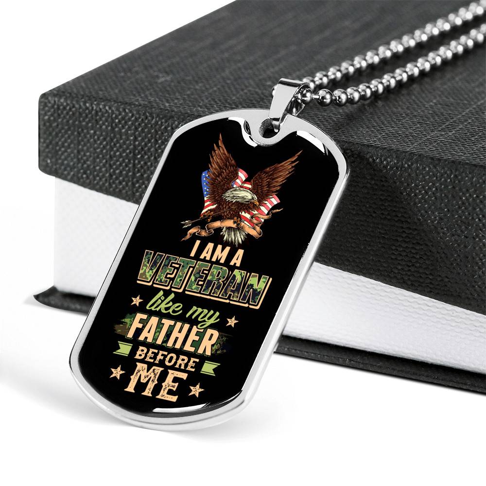 I Am A Veteran Like My Father Before Me Veteran Dog Tag Pendant Necklace I Am A Veteran Like My Father Before Me Veteran Dog Tag Pendant Necklace
