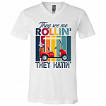 They See Me Rollin They HShirt, White, V-Neck T-Shirt