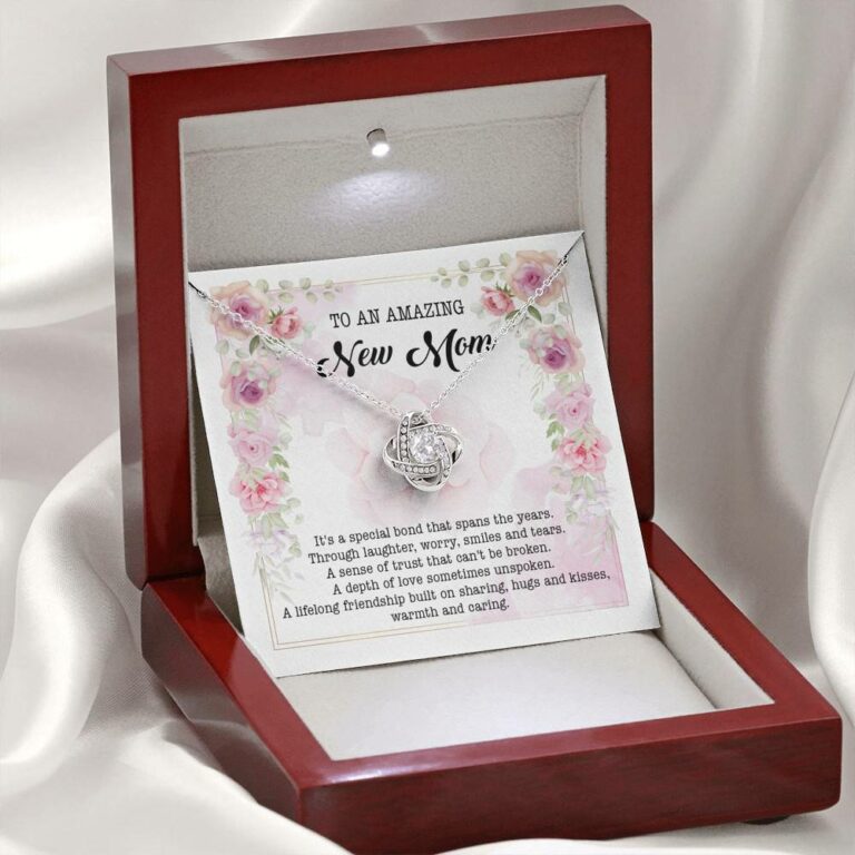 To An Amazing New Mom Love Knot Pendant Necklace - New Mom Necklace