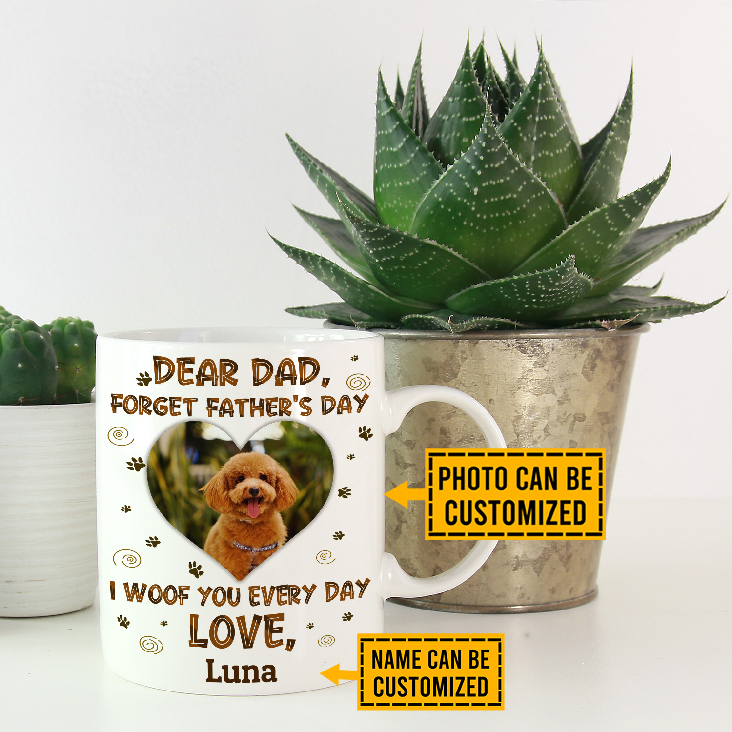 3VT. Dear Dad I Woof You Every Day mug mk3