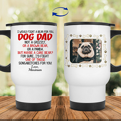 14 oz. White Travel Mug
