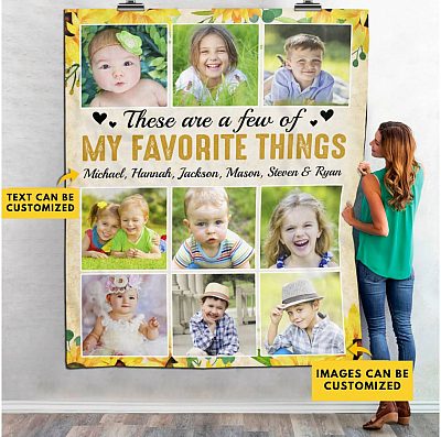 Custom Photo These Are A Few Of My Favorite Things Fleece Blanket - Mink Sherpa Blanket - Woven Blanket