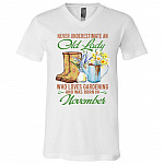 November Tshirt, White, V-Neck T-Shirt