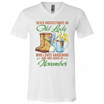 November Tshirt, White, V-Neck T-Shirt