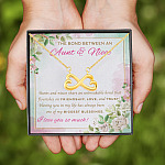 5VT. Bond Between Aunt And Niece Infinity Heart Necklace (Gold)