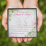 5VT. Bond Between Aunt And Niece Infinity Heart Necklace (Silver)