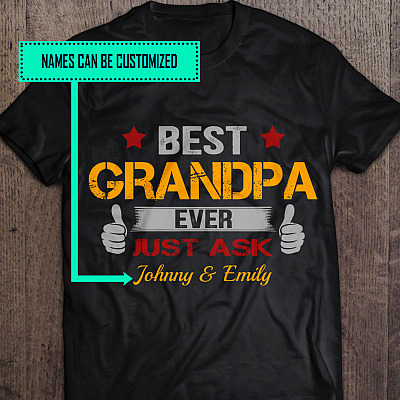 Alternative view of Personalized Gifts for Grandpa - Best Grandpa Ever Just Ask T-Shirt