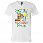 feb, White, V-Neck T-Shirt