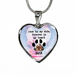 Personalized Photo Once By My Side Forever In My Heart Quote In Memory Of Dog Pet Remembrance Heart Necklace