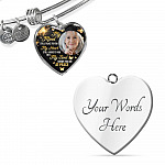 Personalized Photo My Mind Still Talks to You Memorial Butterfly Heart Pendant Necklace - Bangle