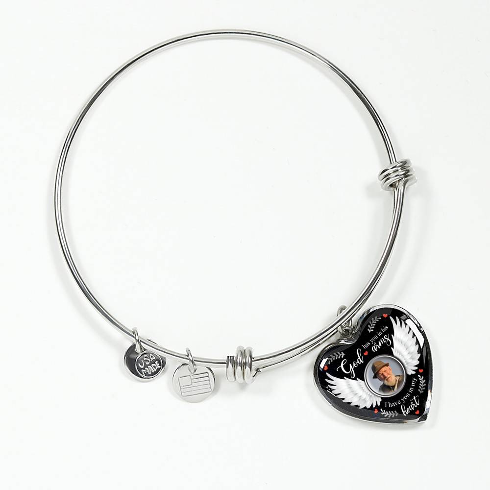 Personalized Photo God Has You In His Arms I Have You In My Heart Memorial Luxury Heart Pendant Necklace Personalized Photo God Has You In His Arms I Have You In My Heart Memorial Luxury Heart Pendant Necklace