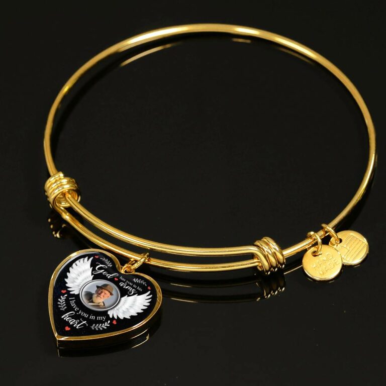 Personalized Photo God Has You In His Arms I Have You In My Heart Memorial Luxury Heart Pendant Necklace