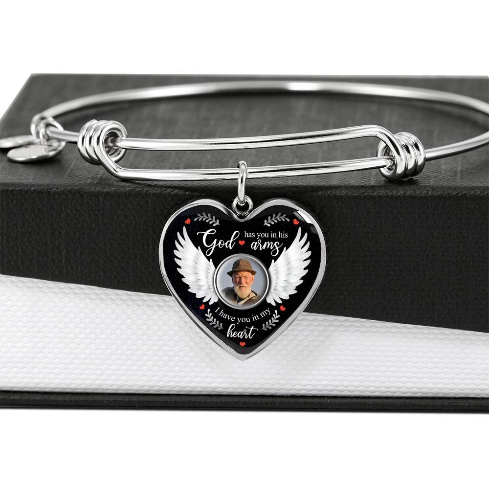Personalized Photo God Has You In His Arms I Have You In My Heart Memorial Luxury Heart Pendant Necklace Personalized Photo God Has You In His Arms I Have You In My Heart Memorial Luxury Heart Pendant Necklace