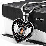 Personalized Photo God Has You In His Arms I Have You In My Heart Memorial Luxury Heart Pendant Necklace