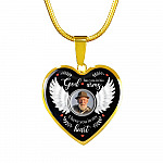 Personalized Photo God Has You In His Arms I Have You In My Heart Memorial Luxury Heart Pendant Necklace