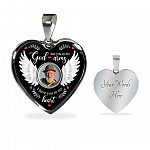 Personalized Photo God Has You In His Arms I Have You In My Heart Memorial Luxury Heart Pendant Necklace