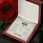 To My Man When You Wear This Cross Always Remember Whenever The Journey Takes Us Artisan Crafted Cross Necklace