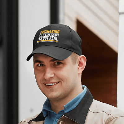 Alternative view of Engineering It's Like Science But Real Twill Cap High-Profile Snapback Hat