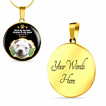 Personalized Photo Once By My Side Forever In My Heart Dog Memorial Circle Pendant Necklace