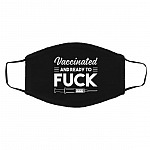 vaccinated mask, White, Cloth Face Cover – Medium/Large
