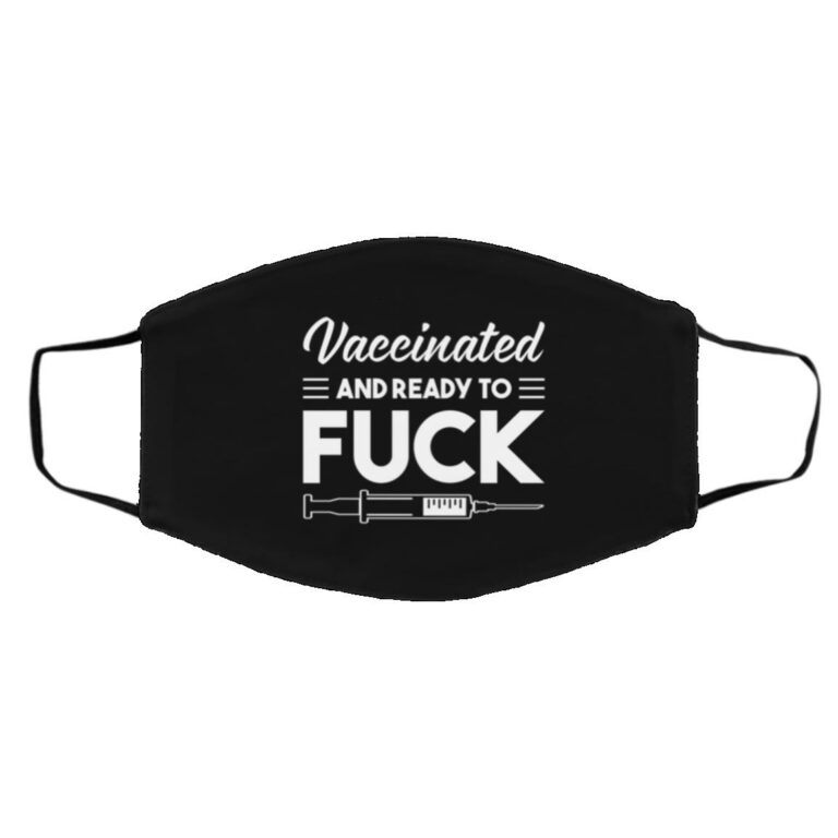 vaccinated mask, White, Cloth Face Cover – Medium/Large