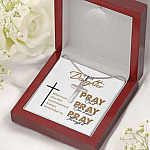 To My Daughter Whenever You Feel Overwhelmed Always Remember to Pray on It Artisan Crafted Cross Necklace