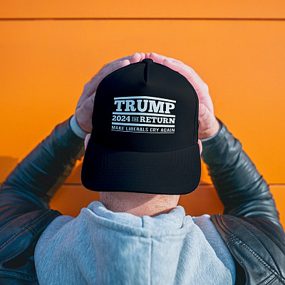 Alternative view of Trump 2024 The Return Make Liberals Cry Again Twill Cap - High-Profile Snapback Hat - Trucker Hat