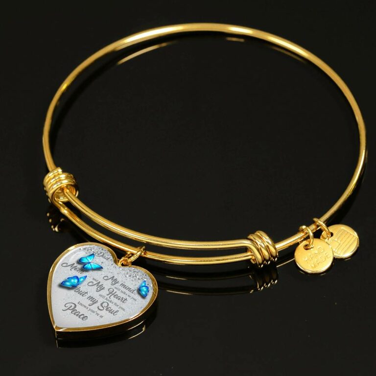 Personalized Butterflies My Mind Still Talk To You And My Heart Still Looks For You Heart Pendant Necklace-Bangle