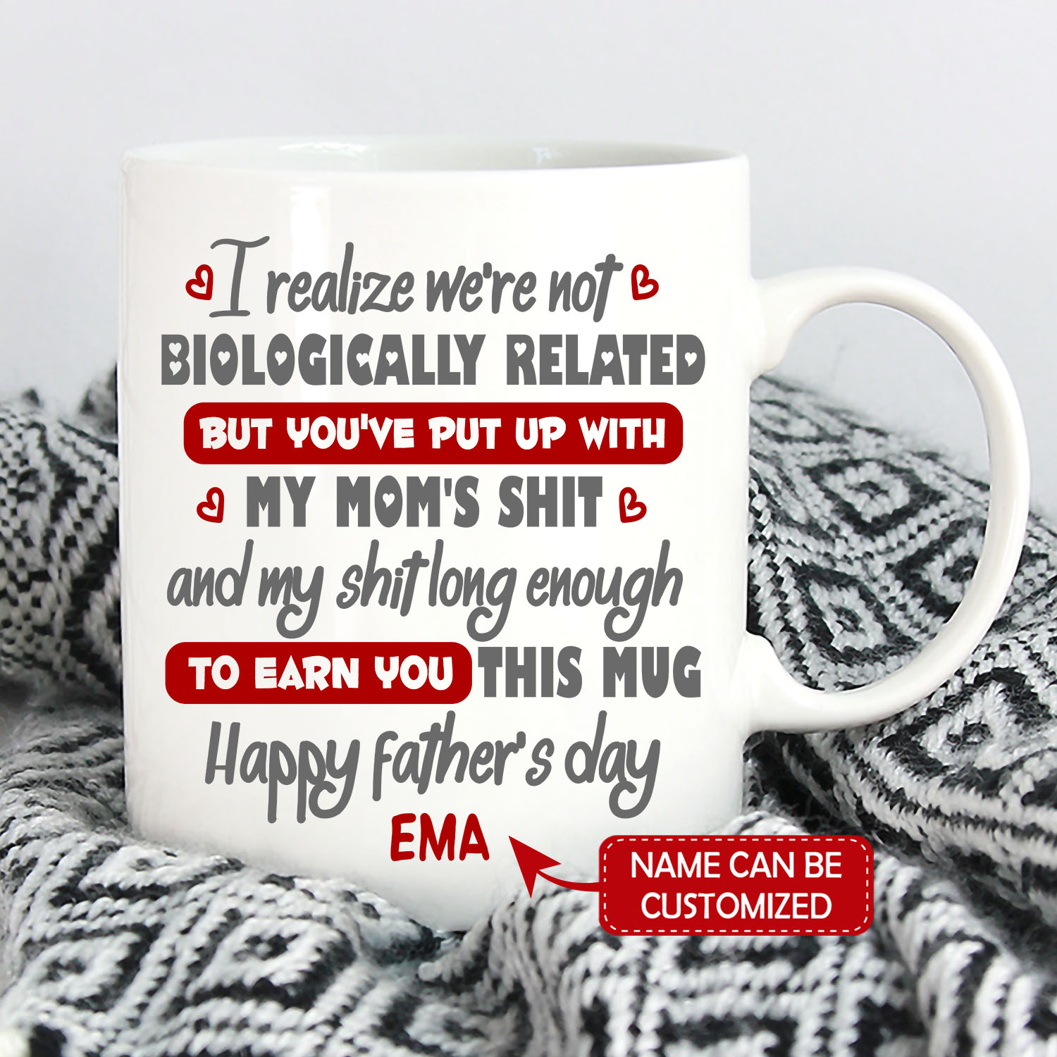 1VT. We're Not Biologically Related Step Dad mug mk1