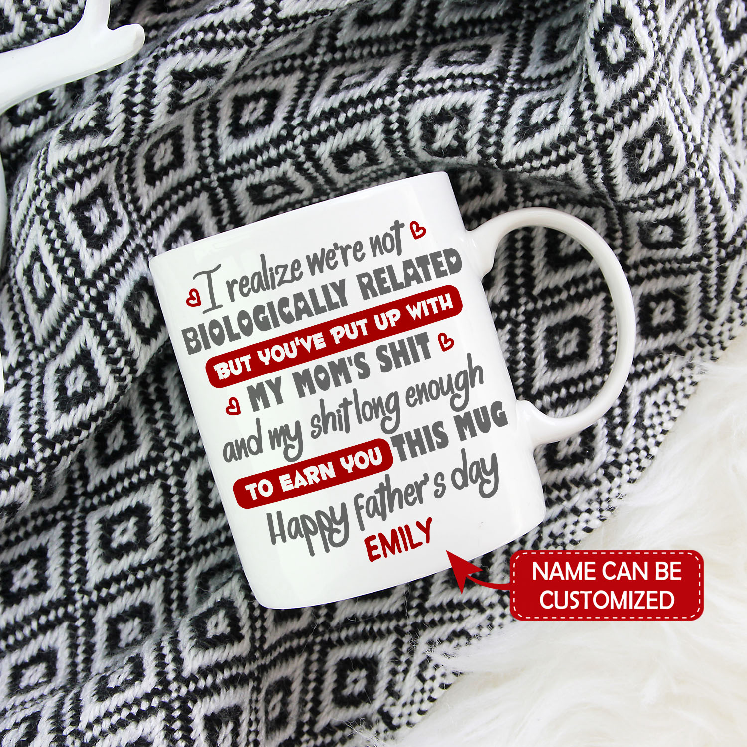 1VT. We're Not Biologically Related Step Dad mug mk3