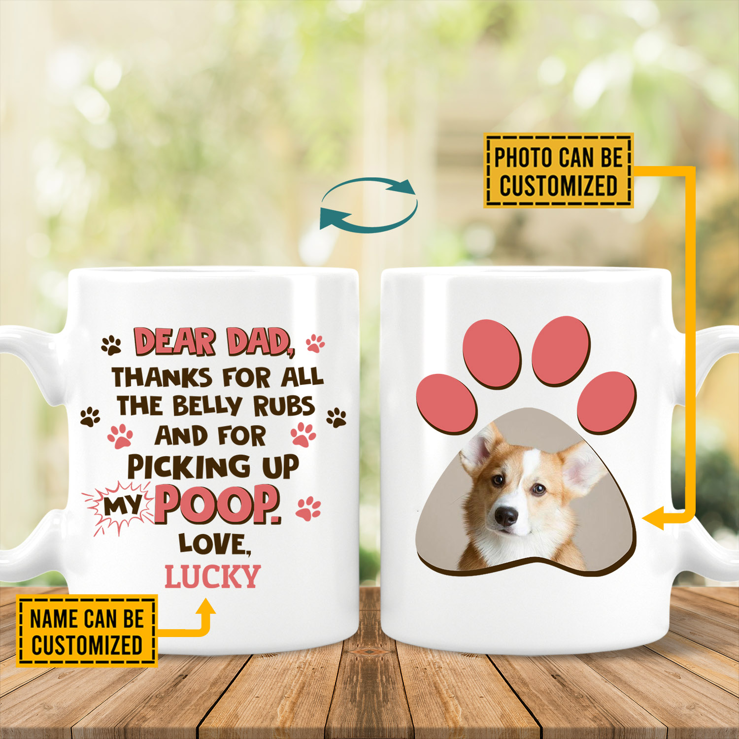 4VT. Thanks For All The Belly Rubs Photo mug mk2