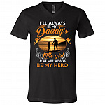 I'll Always Be My Daddy's LitShir, Black, V-Neck T-Shirt
