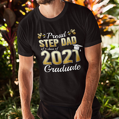 Alternative view of Proud Step Dad Of A Class Of 2021 Graduate T-shirt - Proud Step Dad Senior 2021 Shirt
