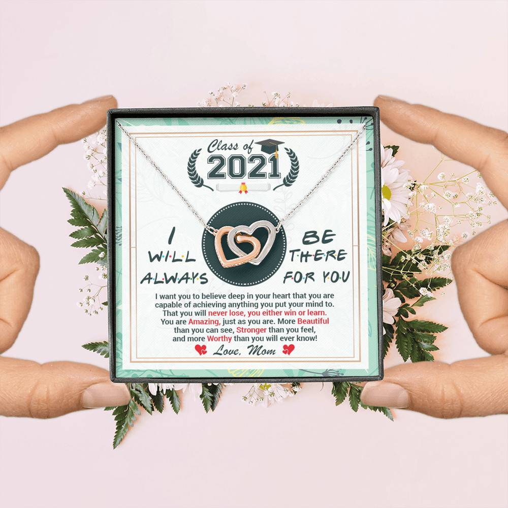 Class Of 2021 Friends I Will Always Be There For You You Are Amazing Just As You Are Joined Interlocking Hearts Necklace Class Of 2021 Friends I Will Always Be There For You You Are Amazing Just As You Are Joined Interlocking Hearts Necklace