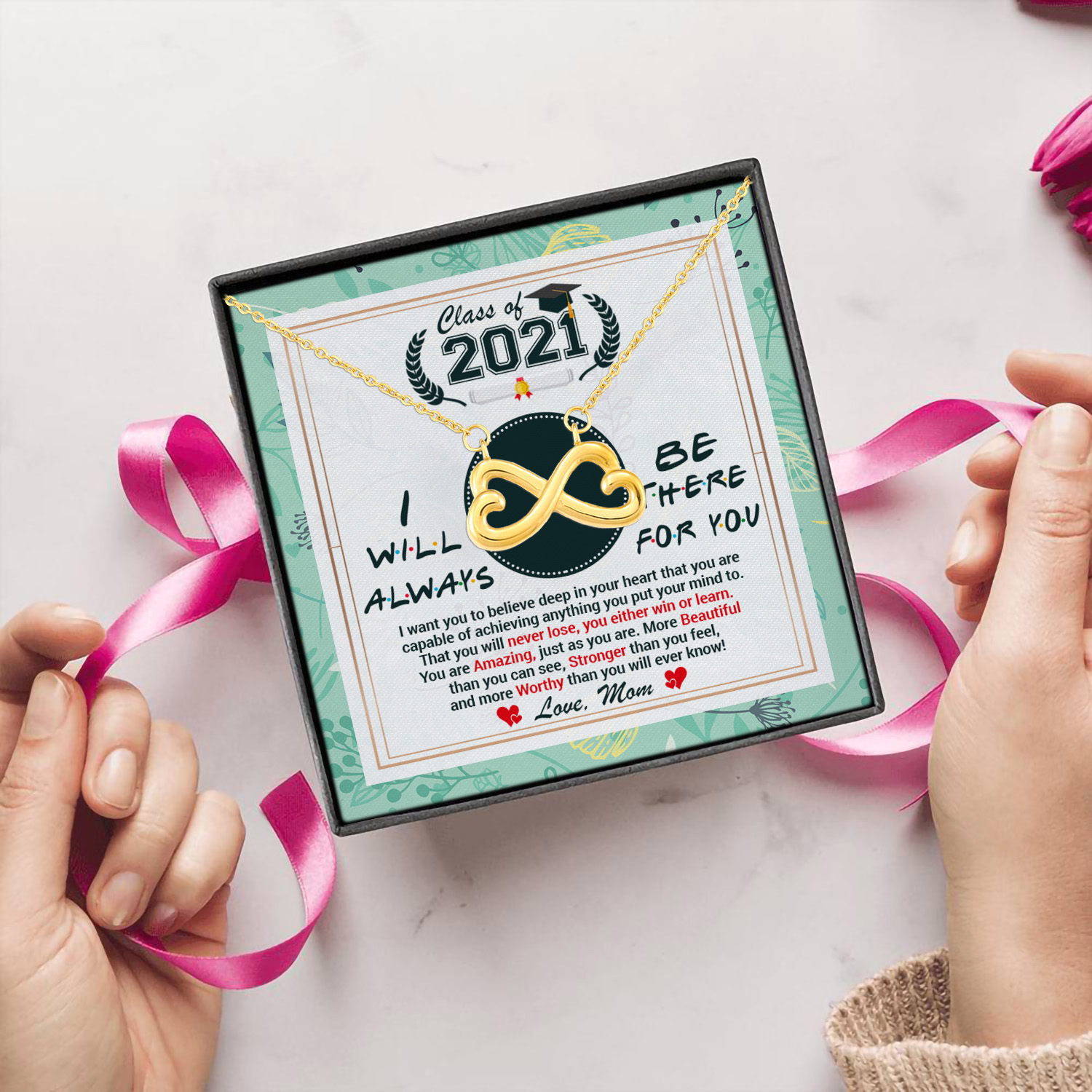 4UT. Be There For You 2021 Infinity Heart Necklace (Gold) 5