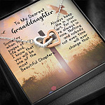 To My Dearest Granddaughter Interlocking Hearts Pendant Necklace - Gift For Granddaughter