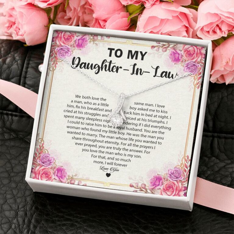 To My Daughter In law we Both Love The Same Man Alluring Beauty Pendant Necklace - Gift For Daughter In Law Gift