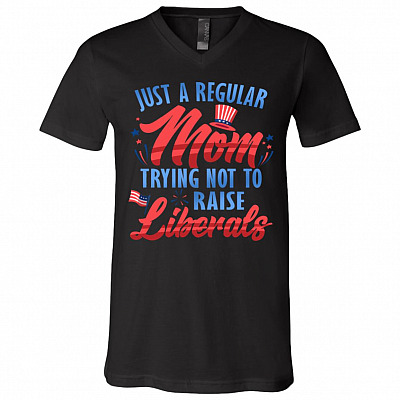 mom t, Black, V-Neck T-Shirt