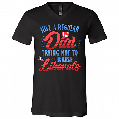 dad t, Black, V-Neck T-Shirt