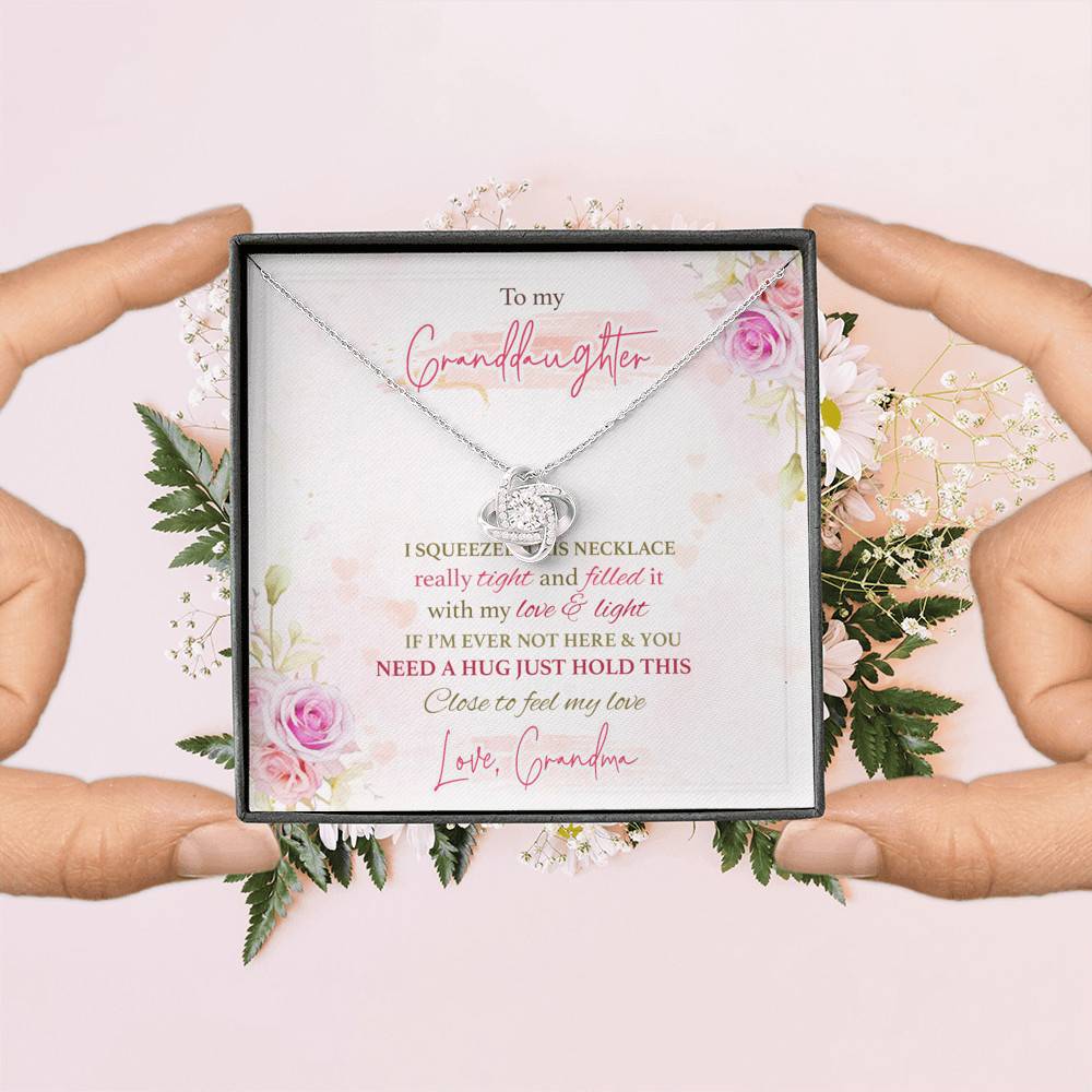 To My Granddaughter I Squeezed This Necklace Really Tight From Grandma Love Knot Necklace To My Granddaughter I Squeezed This Necklace Really Tight From Grandma Love Knot Necklace