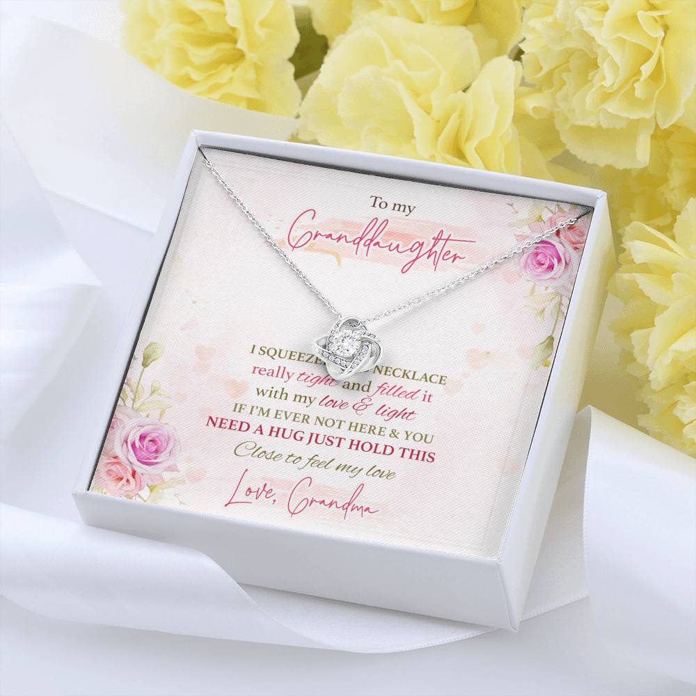 To My Granddaughter I Squeezed This Necklace Really Tight From Grandma Love Knot Necklace To My Granddaughter I Squeezed This Necklace Really Tight From Grandma Love Knot Necklace
