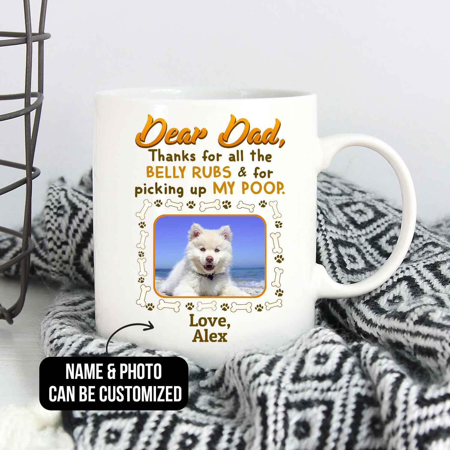 1VT. Thanks For The Belly Rubs Dog Dad mug mk2