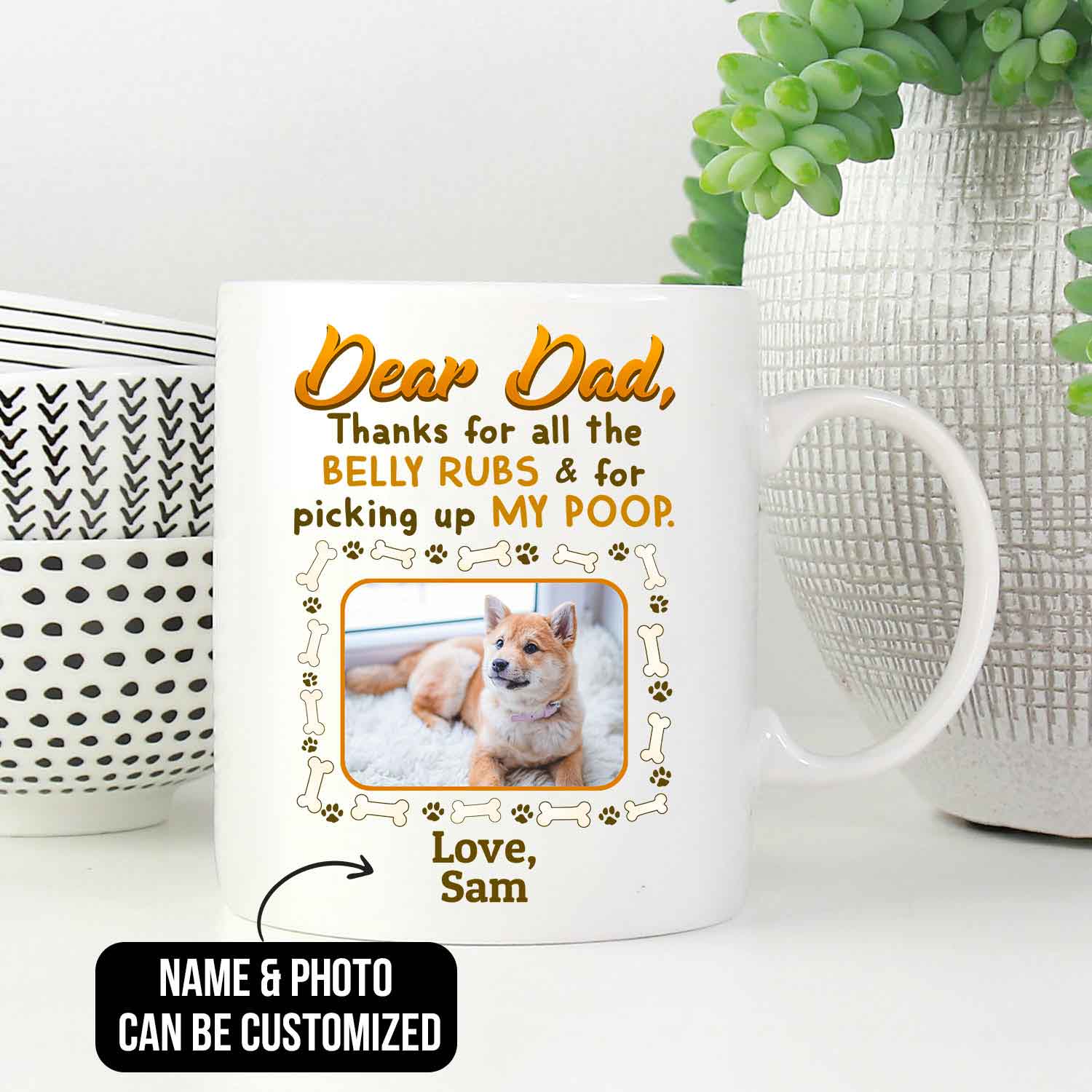 1VT. Thanks For The Belly Rubs Dog Dad mug mk3