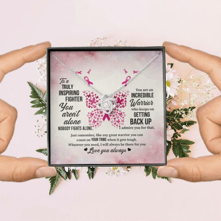 To A Truly Inspiring Fighter Love Knot Pendant Necklaces - Breast Cancer Warrior Gift