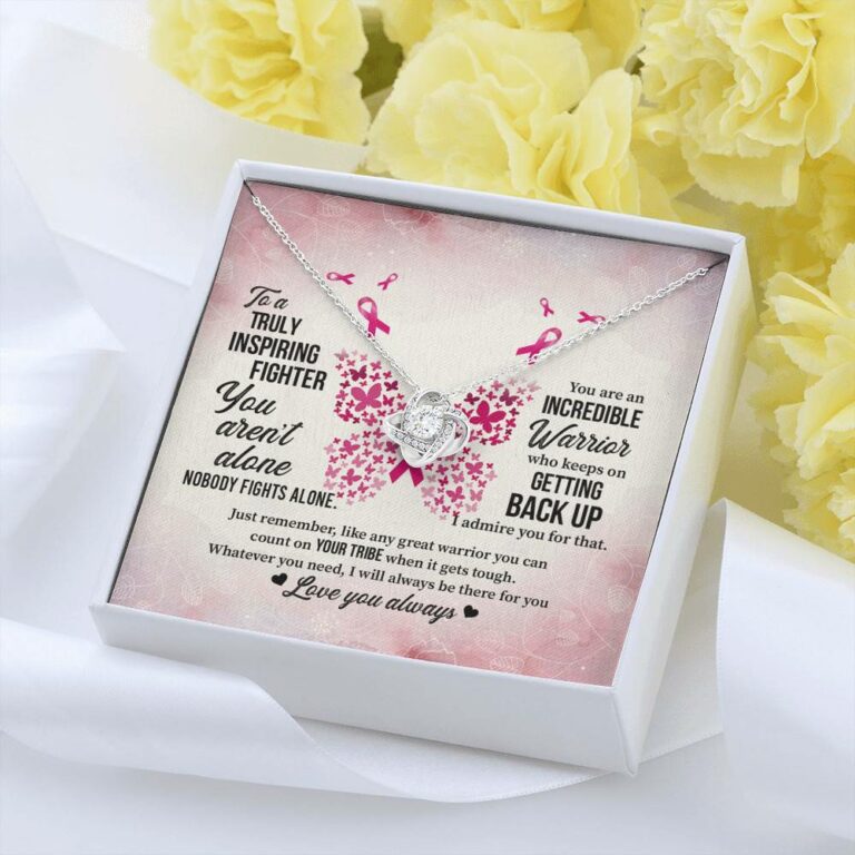 To A Truly Inspiring Fighter Love Knot Pendant Necklaces - Breast Cancer Warrior Gift